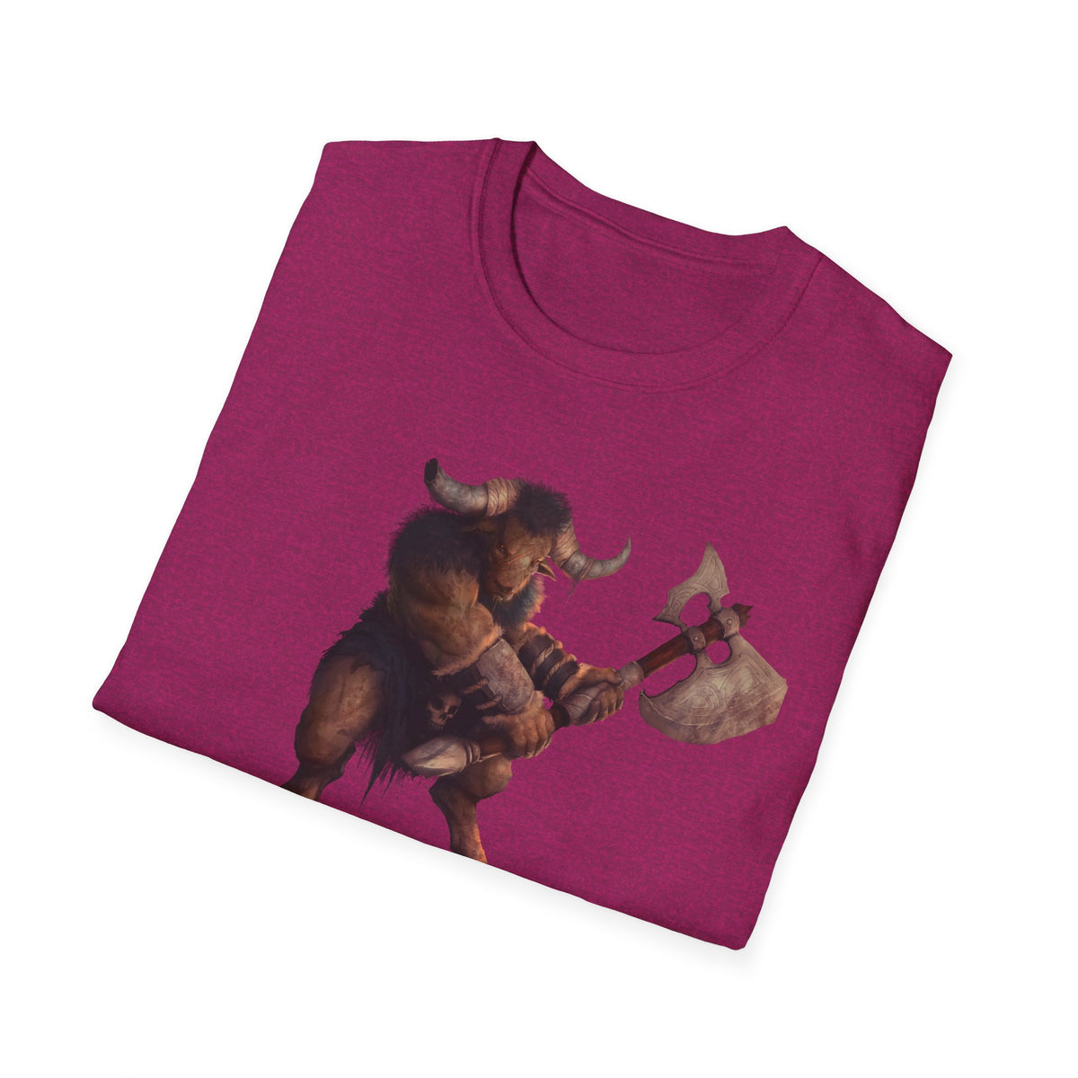 Minotaur Battle T-Shirt — Fantasy Warrior Axe Graphic Tee