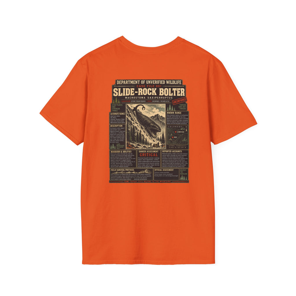 Slide-Rock Bolter T-Shirt — Department of Unverified Wildlife Retro Tee