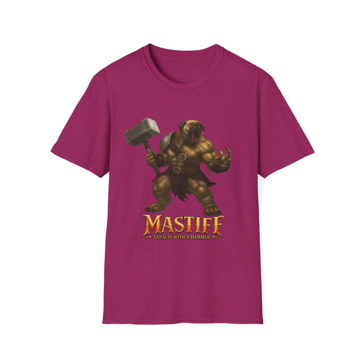 Mastiff Warrior T-Shirt — Hammer-Wielding Mastiff Graphic Tee