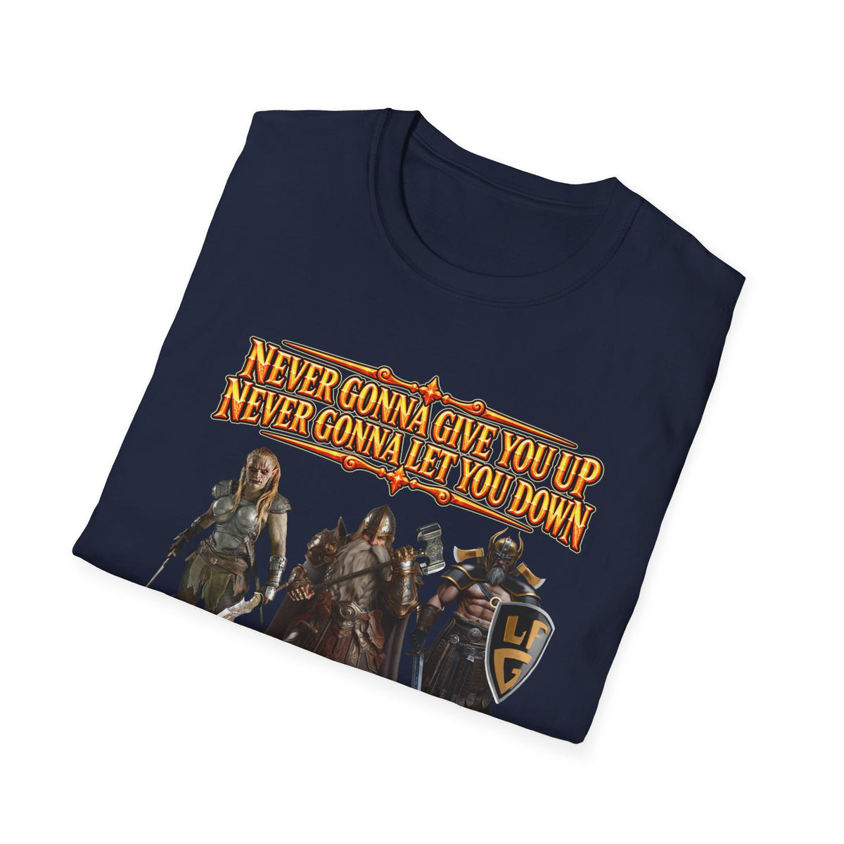 Rickroll RPG Party T-Shirt — "Never Gonna Give You Up" Fantasy Adventurers Tee