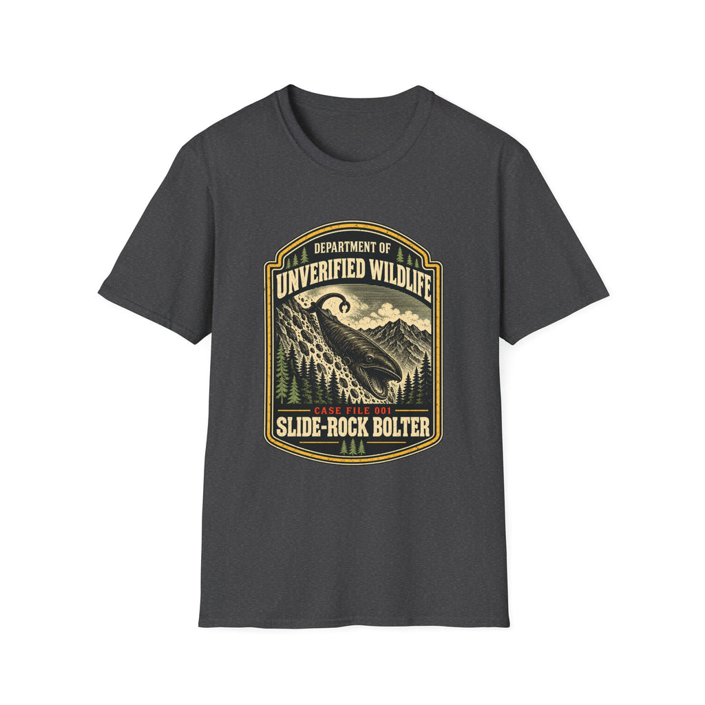 Slide-Rock Bolter T-Shirt — Department of Unverified Wildlife Retro Tee