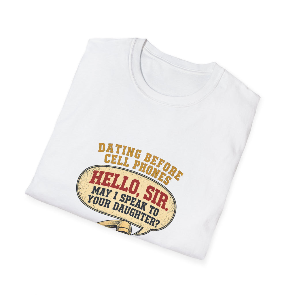 Hello Sir May I Speak To Your Daughter retro telephone T-Shirt | Dating Before Cell Phones