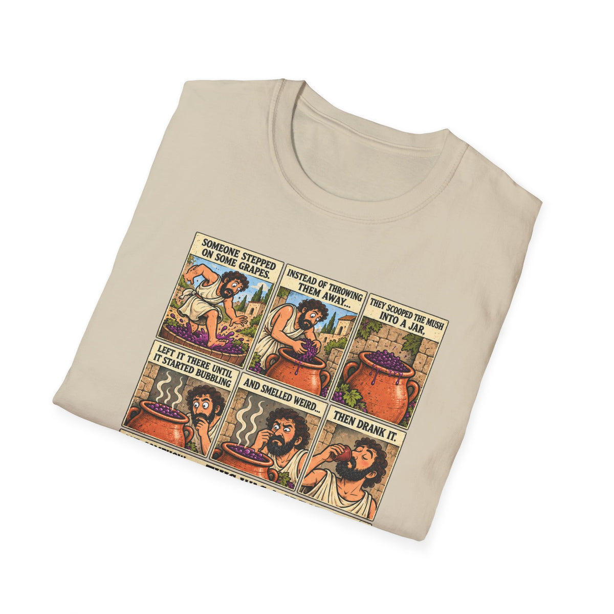 Wine Comic Panel T-Shirt | Vintage Wine Humor, Comic Strip Design