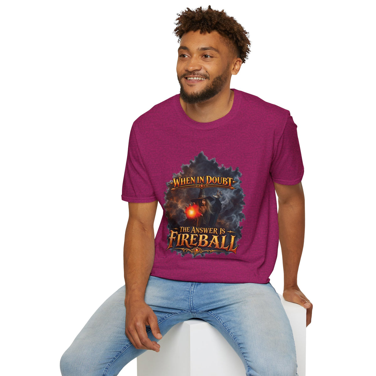 Fireball Mage T-Shirt — "When in Doubt, The Answer Is Fireball" Fantasy RPG Tee