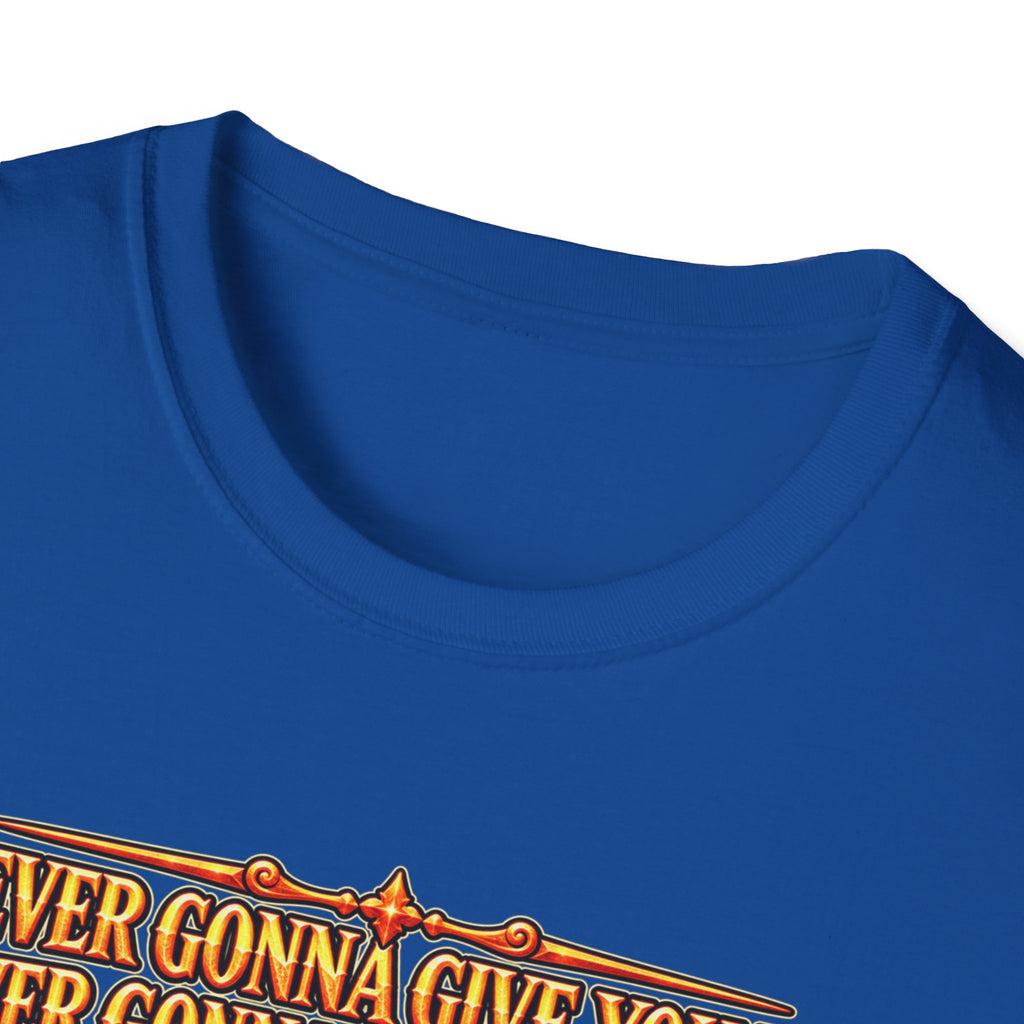Rickroll RPG Party T-Shirt — "Never Gonna Give You Up" Fantasy Adventurers Tee