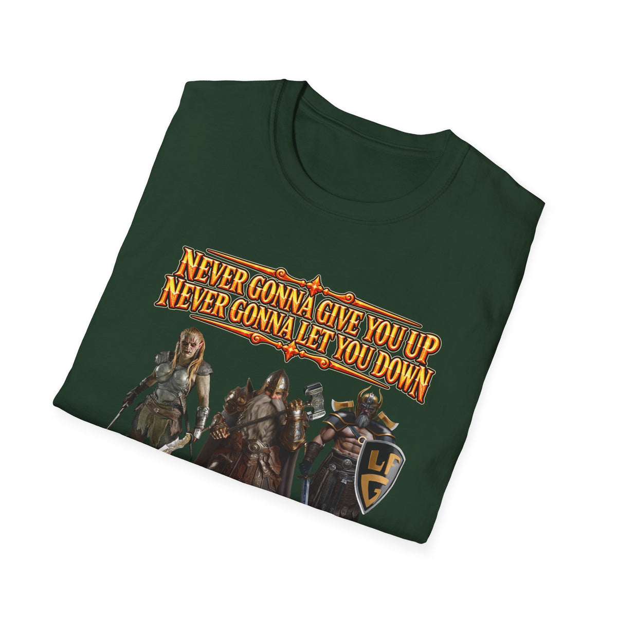 Rickroll RPG Party T-Shirt — "Never Gonna Give You Up" Fantasy Adventurers Tee