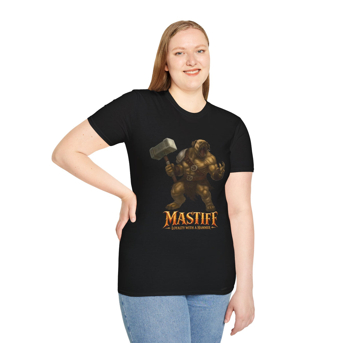 Mastiff Warrior T-Shirt — Hammer-Wielding Mastiff Graphic Tee