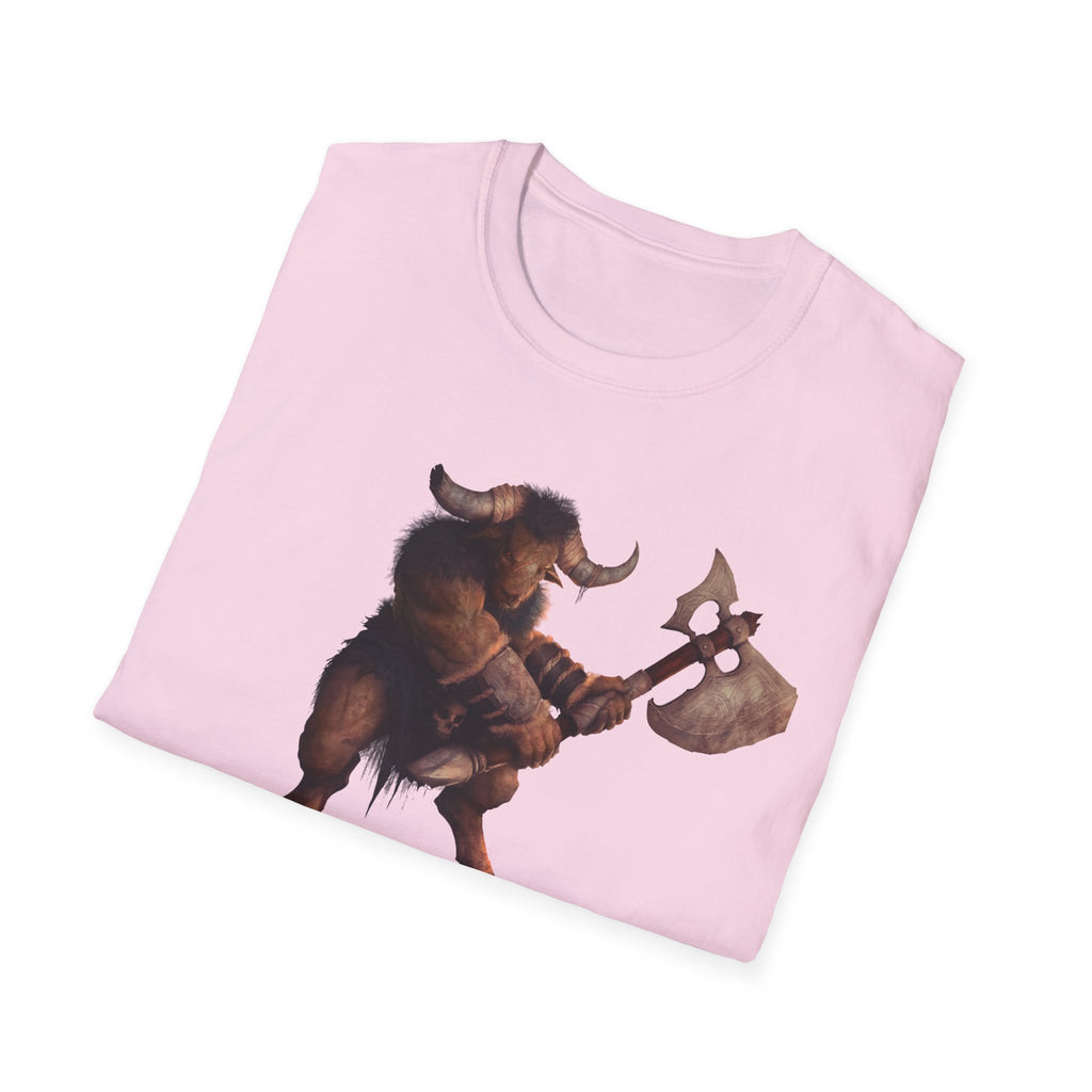 Minotaur Battle T-Shirt — Fantasy Warrior Axe Graphic Tee