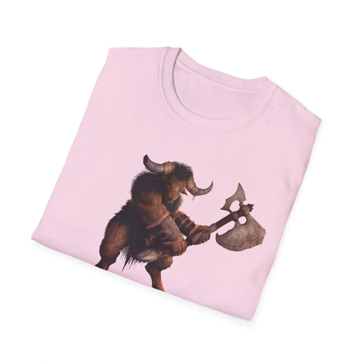 Minotaur Battle T-Shirt — Fantasy Warrior Axe Graphic Tee