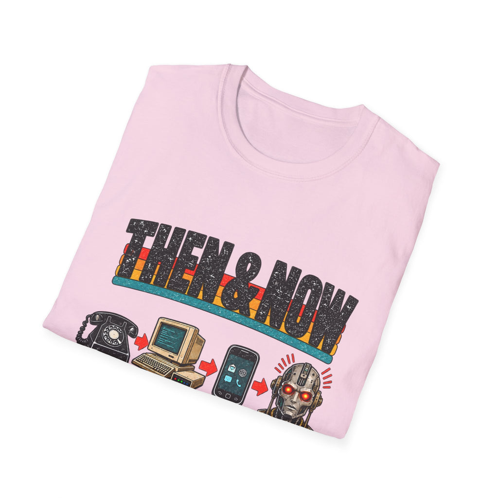 Then & Now Retro Technology Then & Now T-Shirt | Well That Escalated Quickly