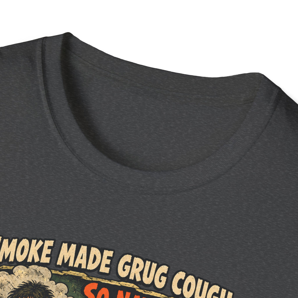Grug Smoking Caveman Comic Tee T-Shirt | Vintage Caveman Illustration, Humorous Primitive Design