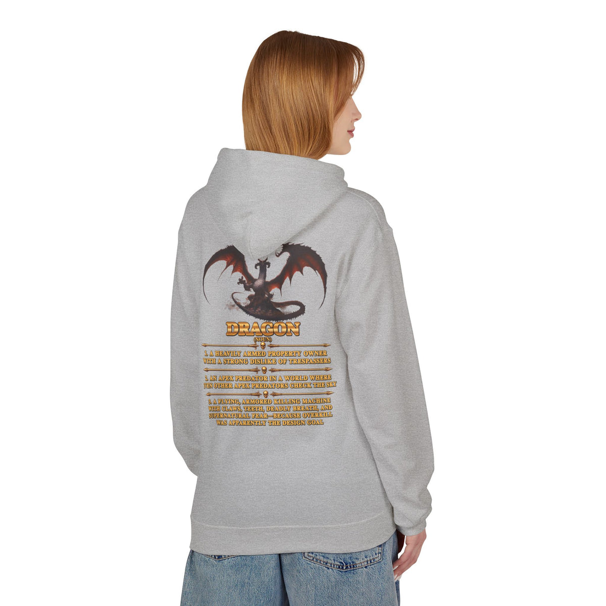 Dragon Graphic Hoodie — "Lethal Defined" Fantasy Dragon Pullover