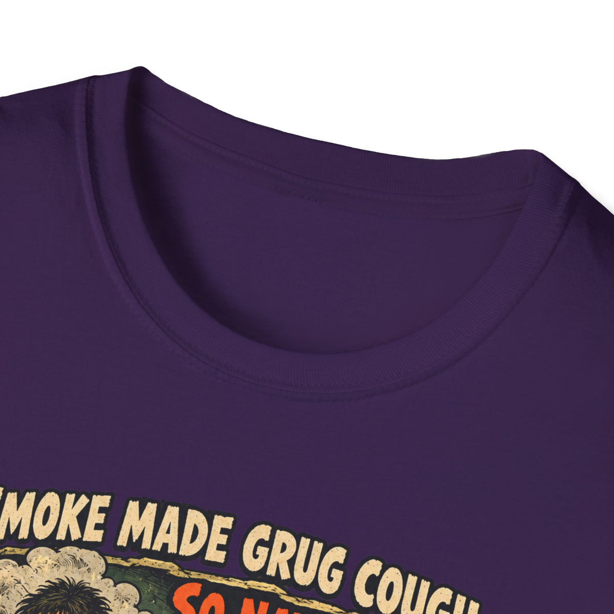 Grug Smoking Caveman Comic Tee T-Shirt | Vintage Caveman Illustration, Humorous Primitive Design
