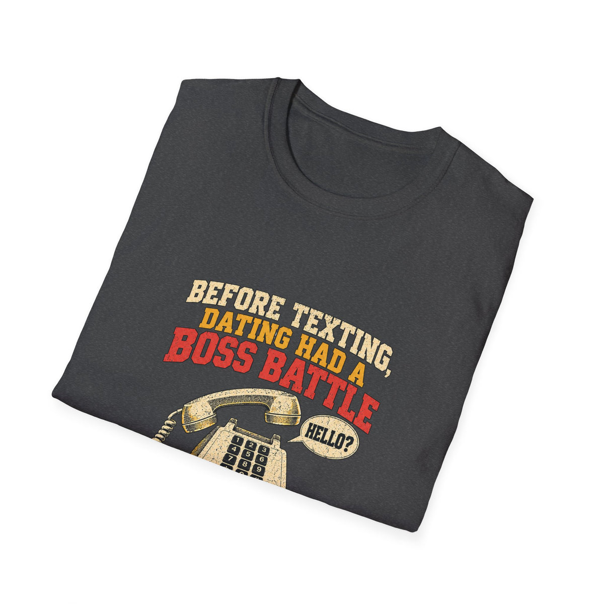 Retro Telephone Boss Battle T-Shirt | Funny Gamer Phone Design