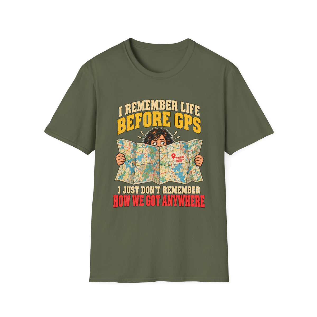 I Remember Life Before GPS T-Shirt | Vintage Map Illustration, Funny Travel Quote