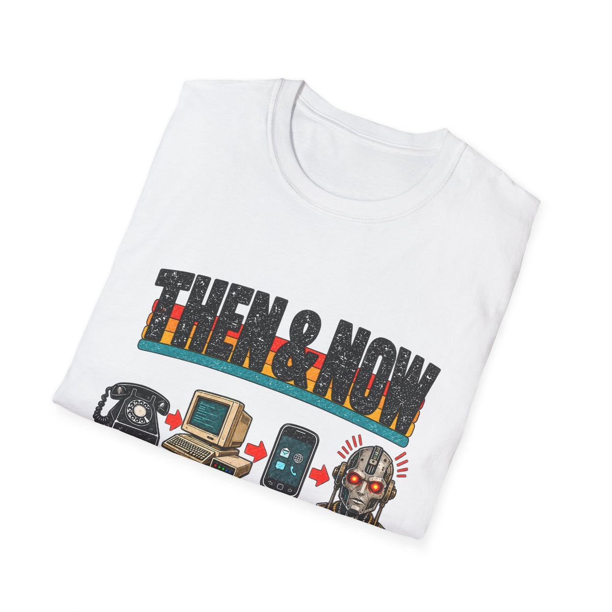 Then & Now Retro Technology Then & Now T-Shirt | Well That Escalated Quickly