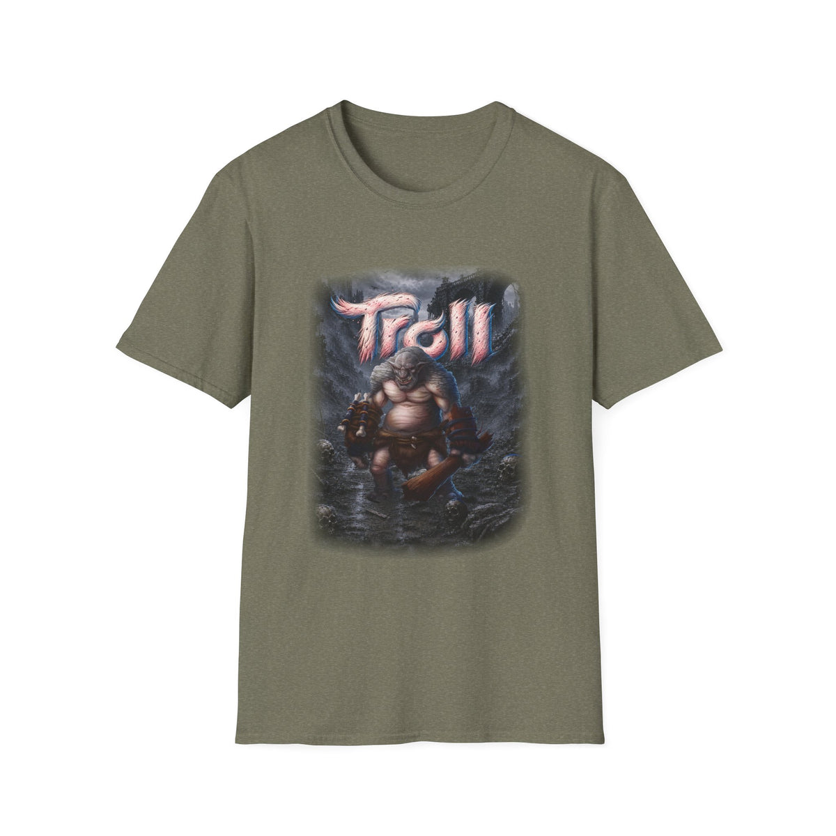 T-Shirt — 'Troll' Fantasy Creature Graphic Tee (Front & Back Definition)