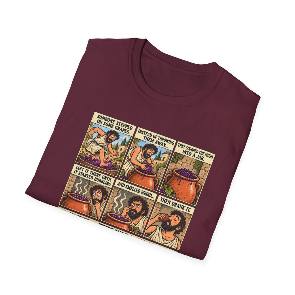Wine Comic Panel T-Shirt | Vintage Wine Humor, Comic Strip Design