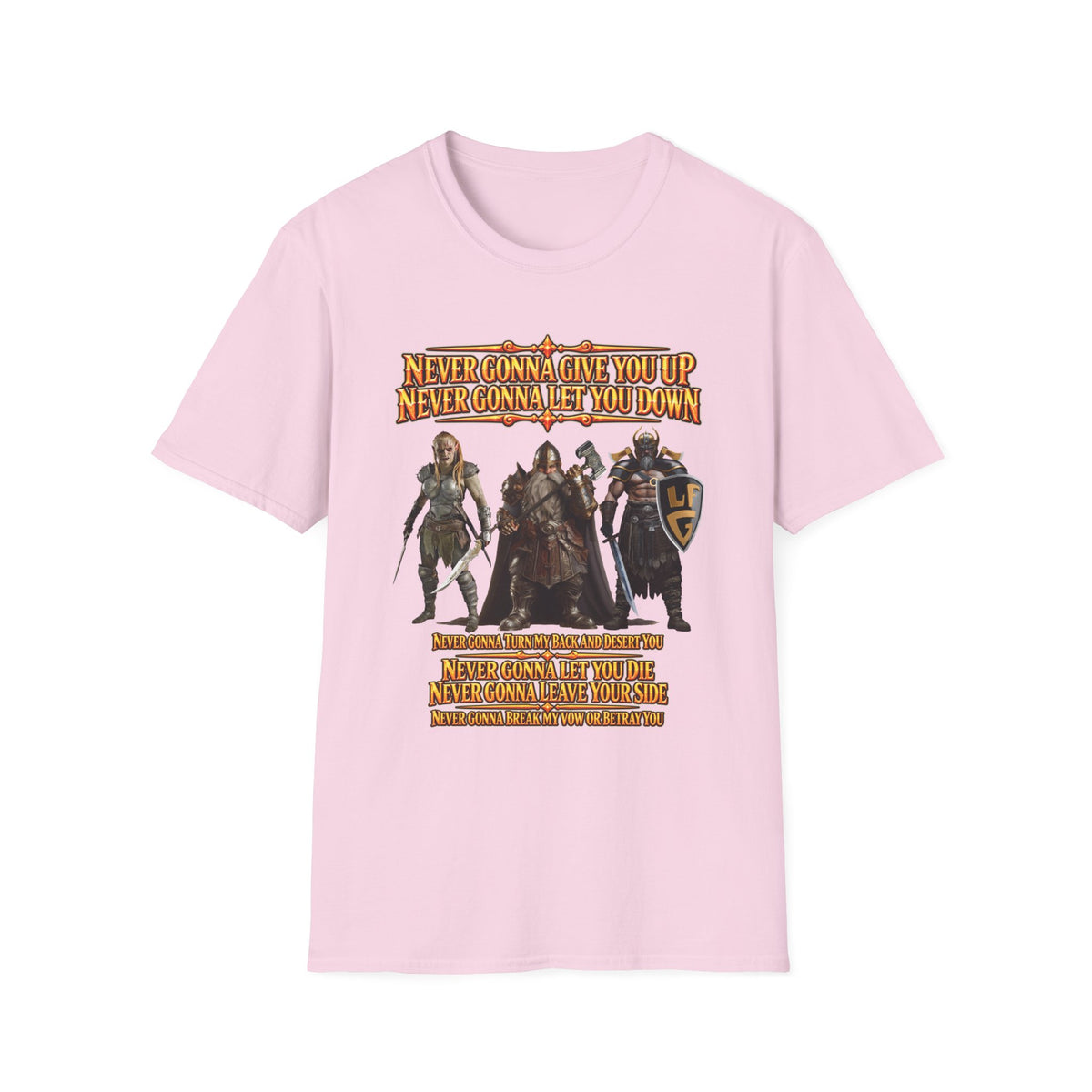 Rickroll RPG Party T-Shirt — "Never Gonna Give You Up" Fantasy Adventurers Tee