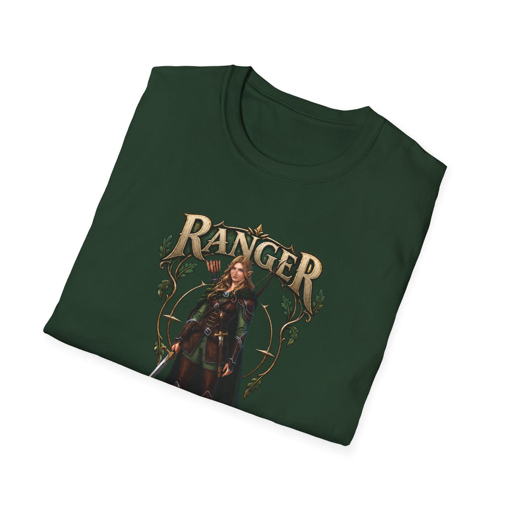 Ranger Fantasy Character T-Shirt — Medieval Archer Illustration Tee