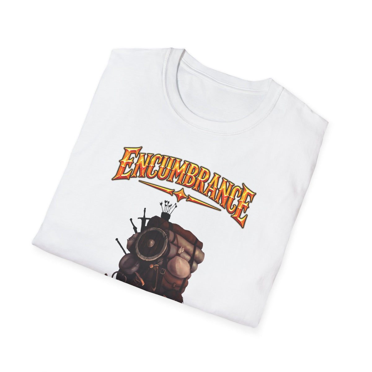 Encumbrance T-Shirt — RPG-Inspired "Encumbrance (noun) — Punishment for successful shopping" Graphic Tee