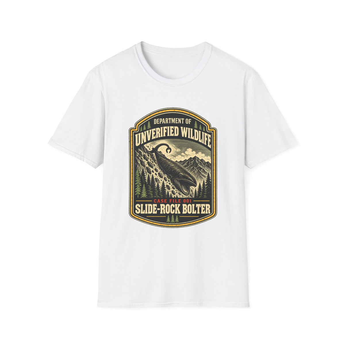 Slide-Rock Bolter T-Shirt — Department of Unverified Wildlife Retro Tee