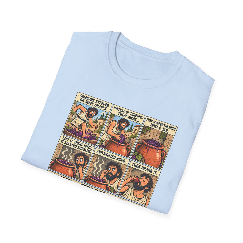 Wine Comic Panel T-Shirt | Vintage Wine Humor, Comic Strip Design