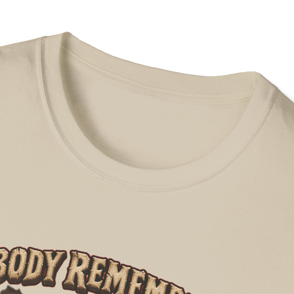 Nobody Remembers Ogre Illustration T-Shirt | Fantasy Warrior, Humorous Text