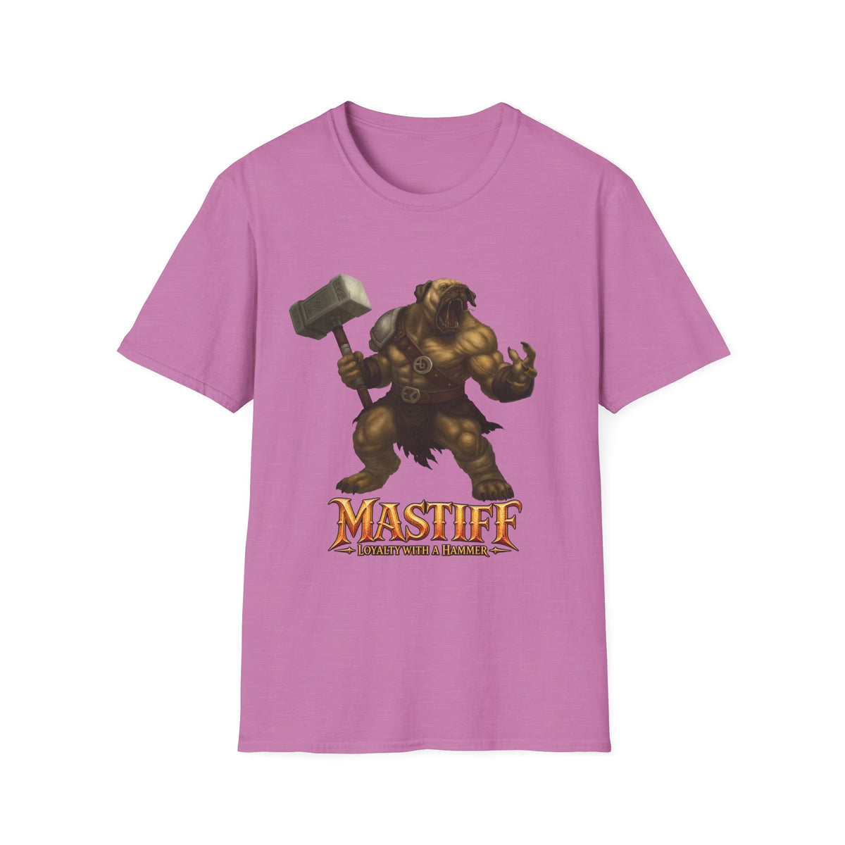 Mastiff Warrior T-Shirt — Hammer-Wielding Mastiff Graphic Tee