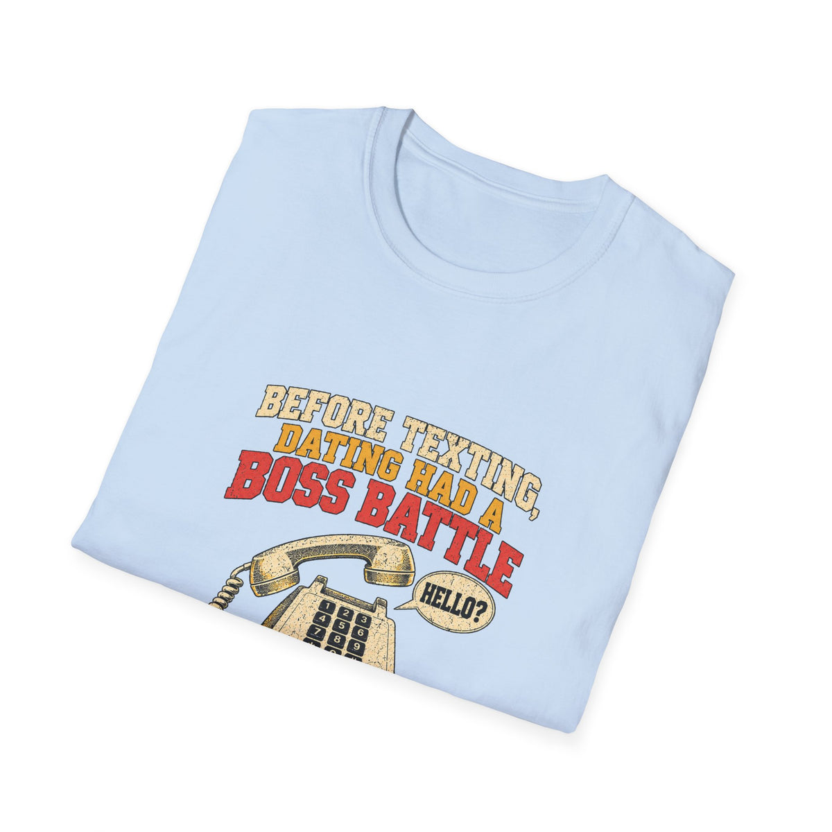 Retro Telephone Boss Battle T-Shirt | Funny Gamer Phone Design
