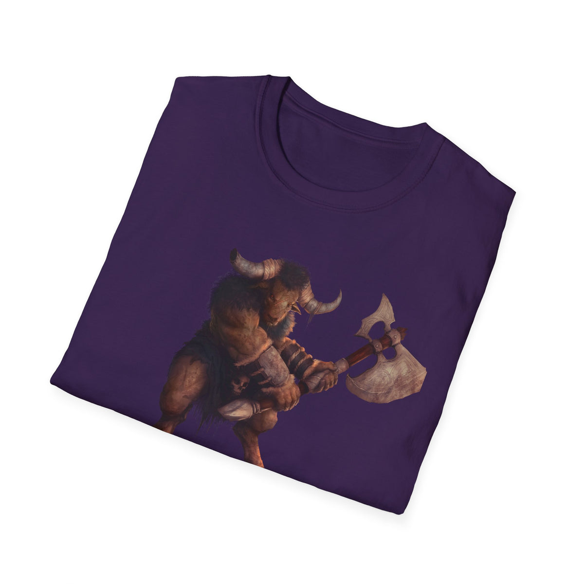 Minotaur Battle T-Shirt — Fantasy Warrior Axe Graphic Tee