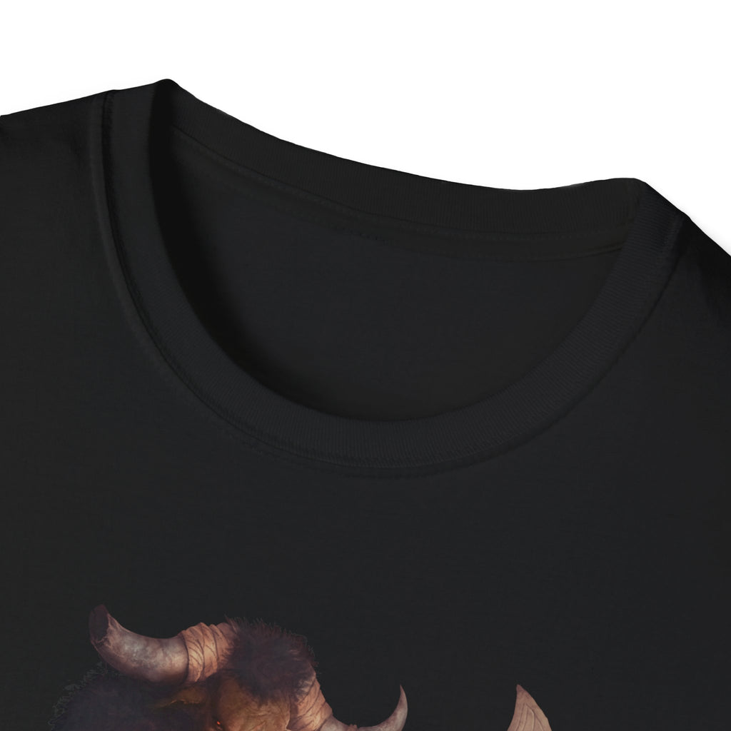 Minotaur Battle T-Shirt — Fantasy Warrior Axe Graphic Tee