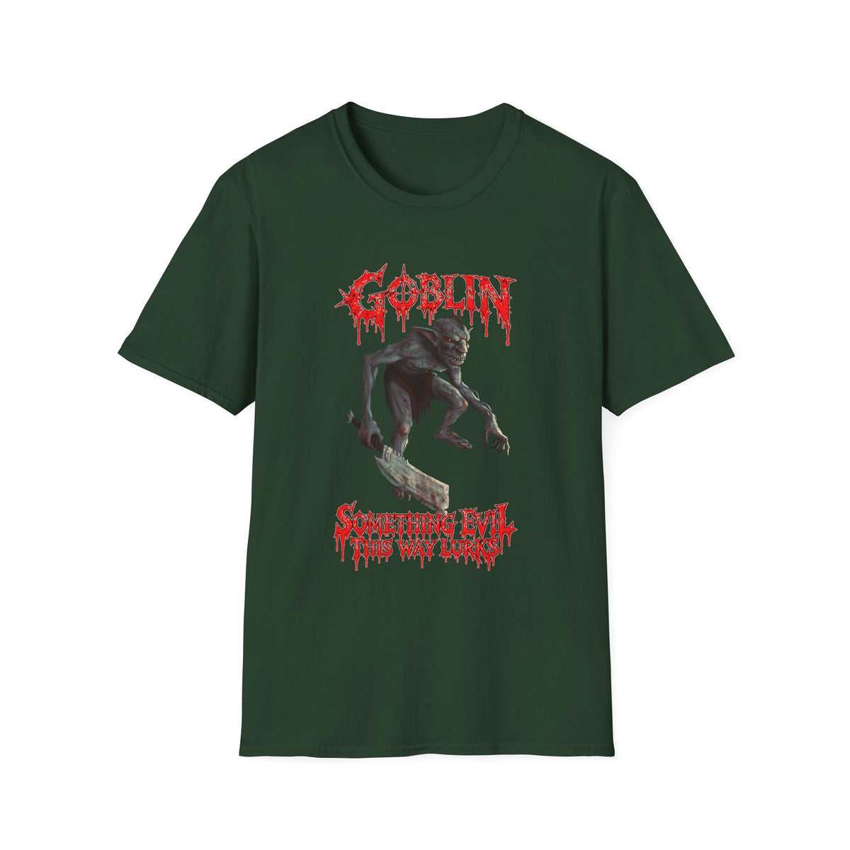 Goblin Horror T-Shirt — 'Something Evil This Way Lurks' Graphic Tee