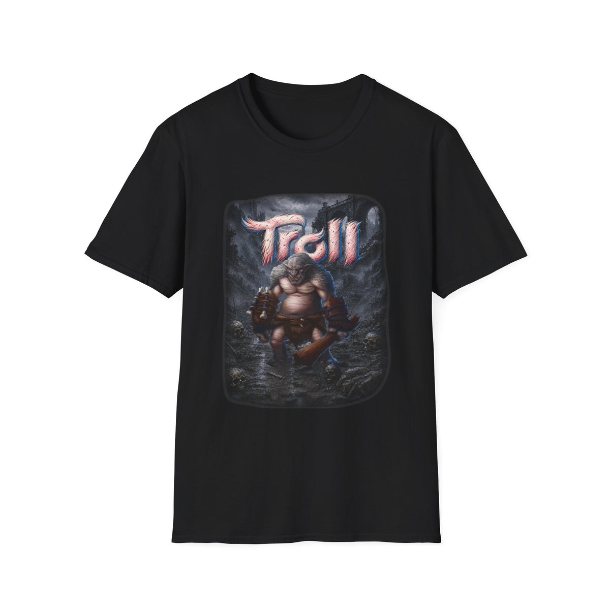 T-Shirt — 'Troll' Fantasy Creature Graphic Tee (Front & Back Definition)