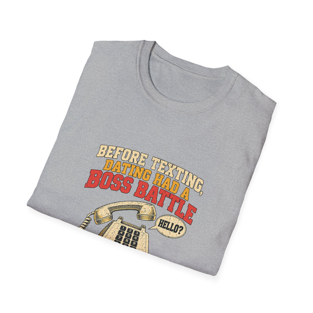 Retro Telephone Boss Battle T-Shirt | Funny Gamer Phone Design