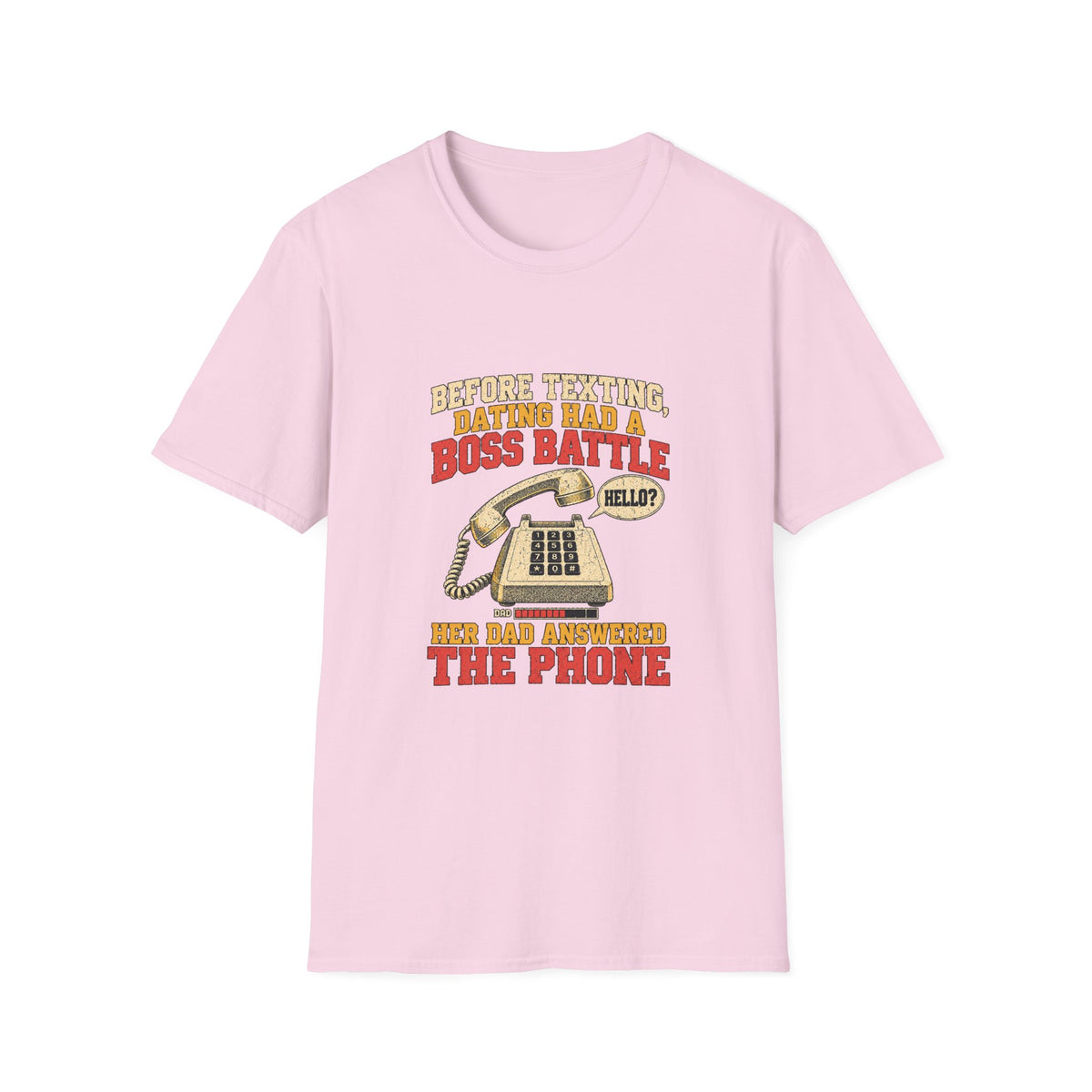 Retro Telephone Boss Battle T-Shirt | Funny Gamer Phone Design
