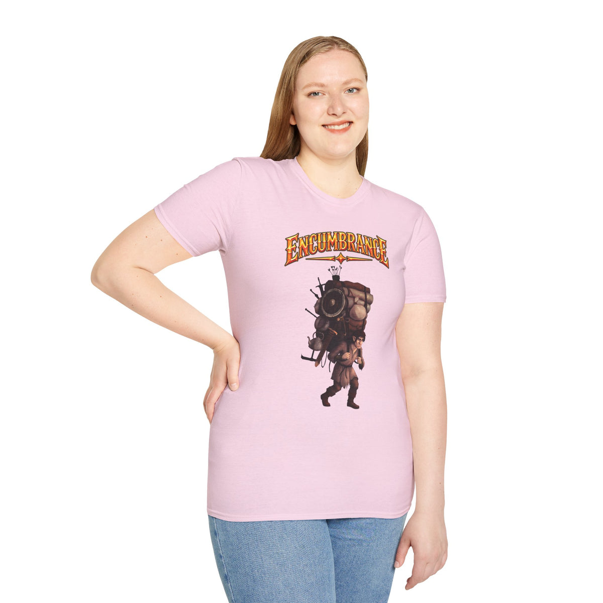 Encumbrance T-Shirt — RPG-Inspired "Encumbrance (noun) — Punishment for successful shopping" Graphic Tee
