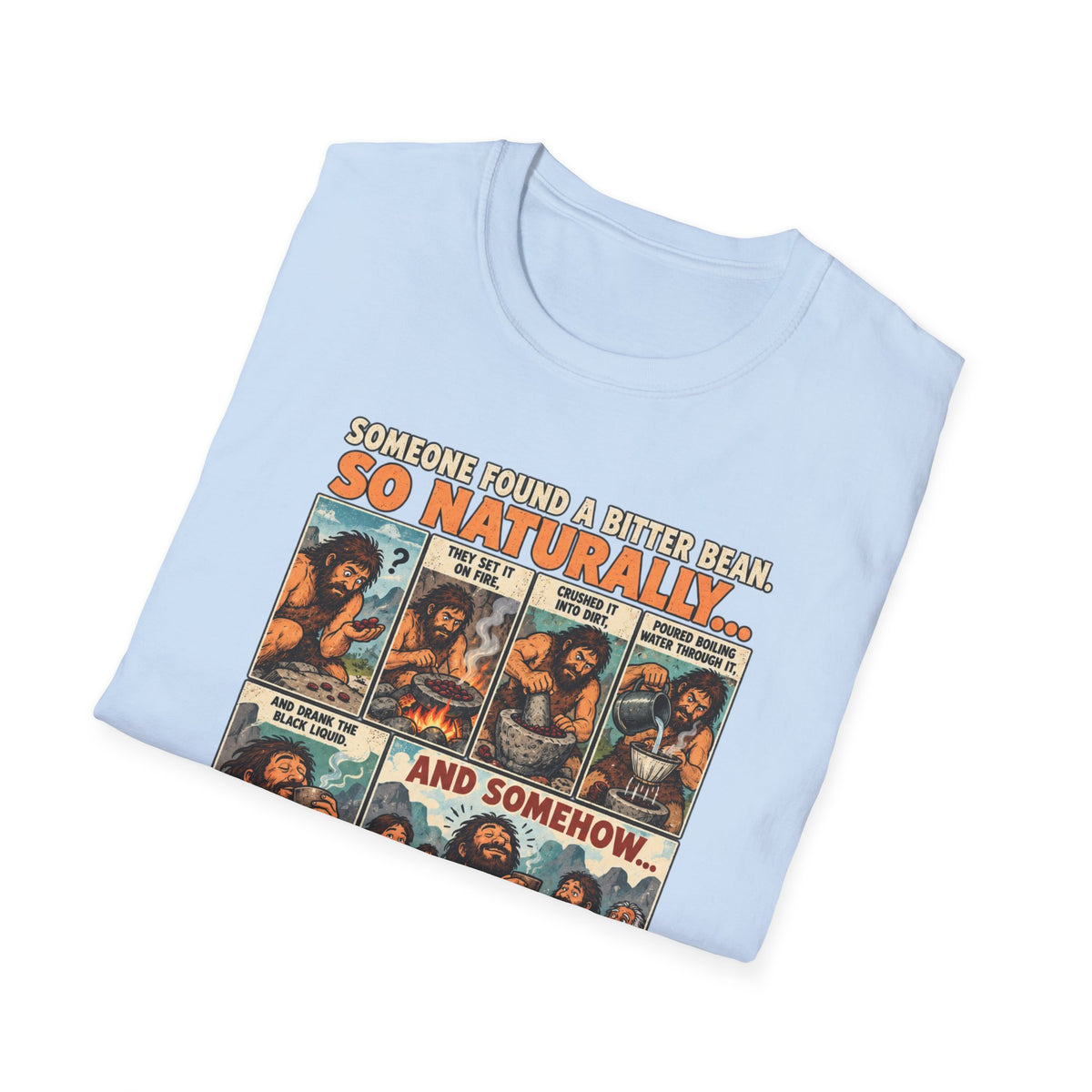 Coffee Comic Panel T-Shirt | Retro Coffee Comic Strip