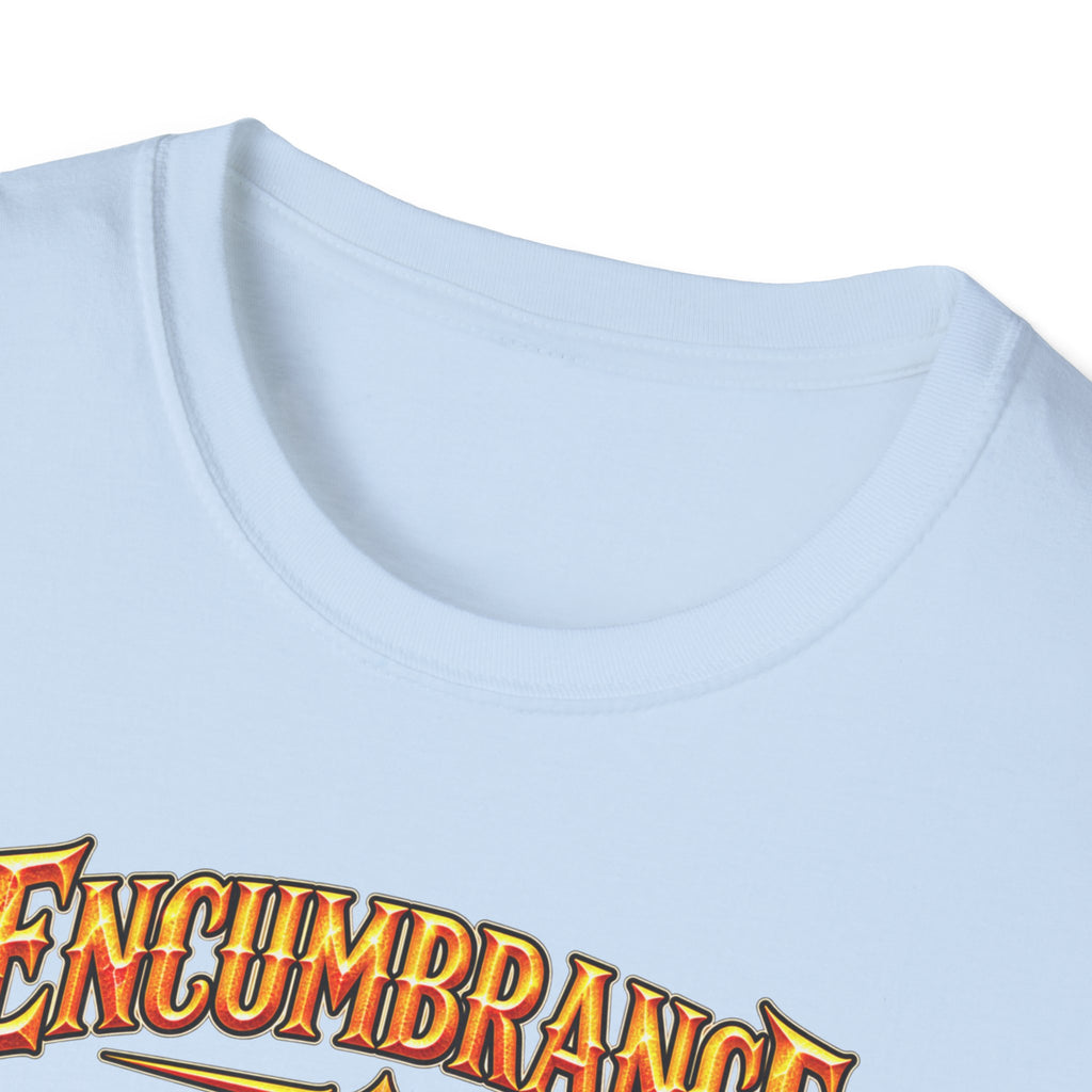 Encumbrance T-Shirt — RPG-Inspired "Encumbrance (noun) — Punishment for successful shopping" Graphic Tee