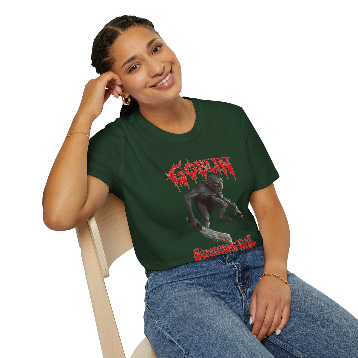 Goblin Horror T-Shirt — 'Something Evil This Way Lurks' Graphic Tee