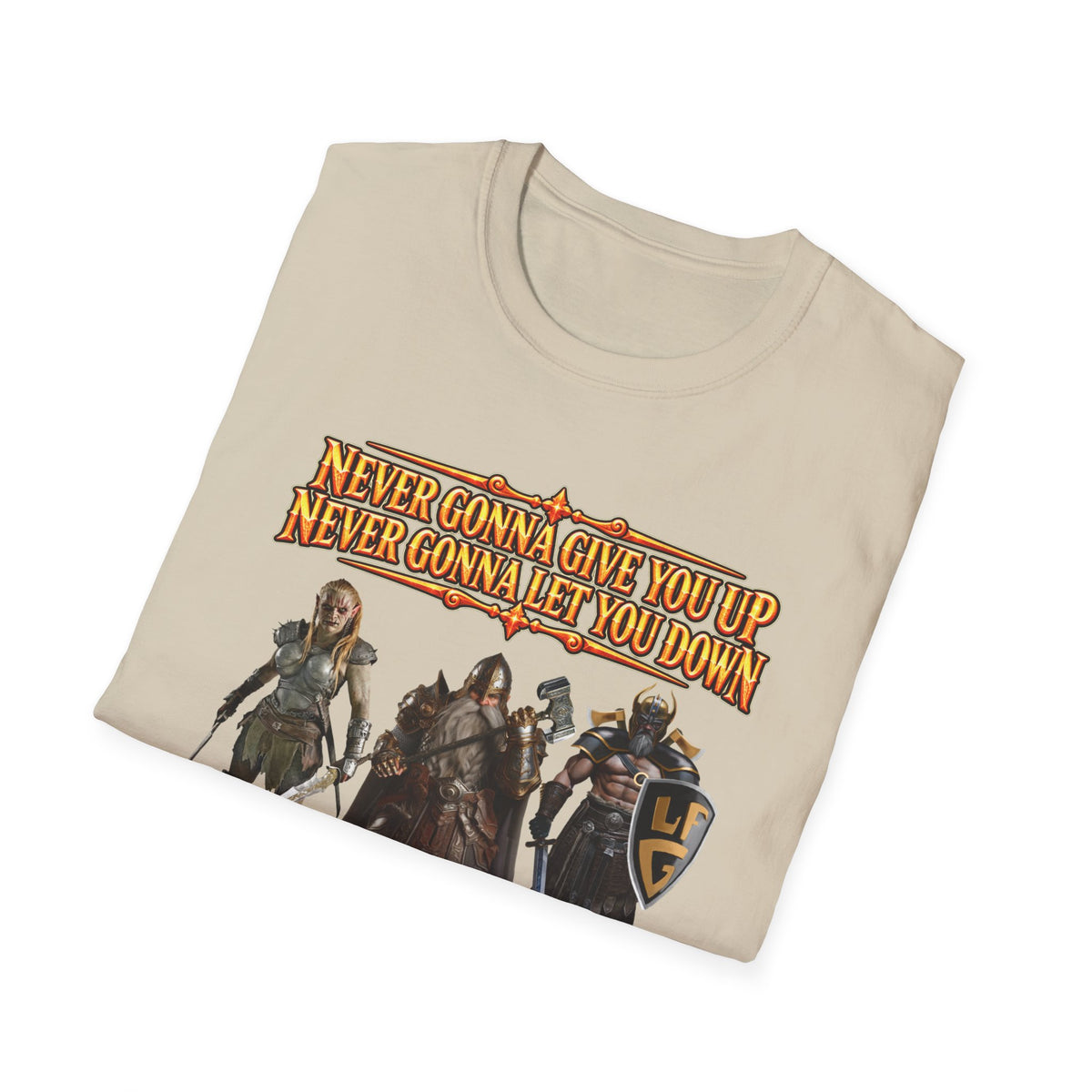 Rickroll RPG Party T-Shirt — "Never Gonna Give You Up" Fantasy Adventurers Tee