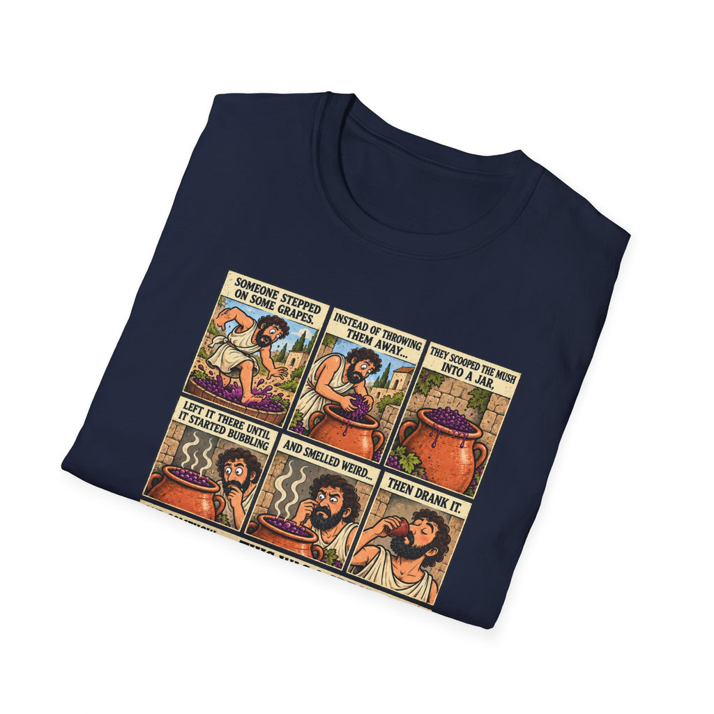Wine Comic Panel T-Shirt | Vintage Wine Humor, Comic Strip Design