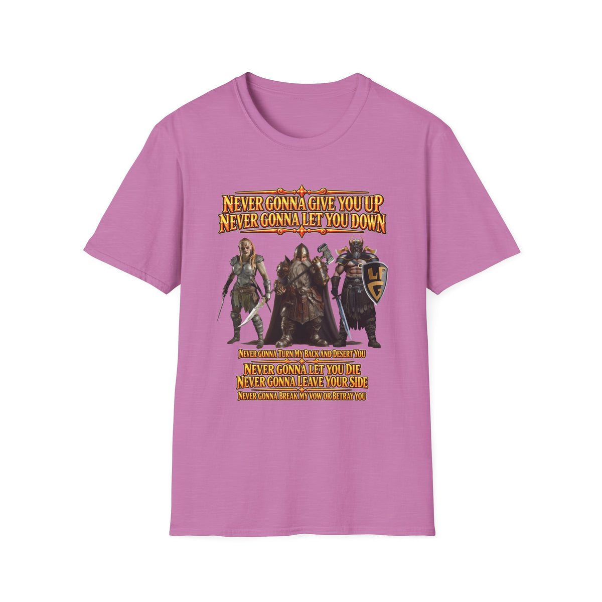 Rickroll RPG Party T-Shirt — "Never Gonna Give You Up" Fantasy Adventurers Tee