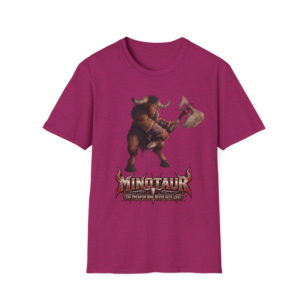 Minotaur Battle T-Shirt — Fantasy Warrior Axe Graphic Tee