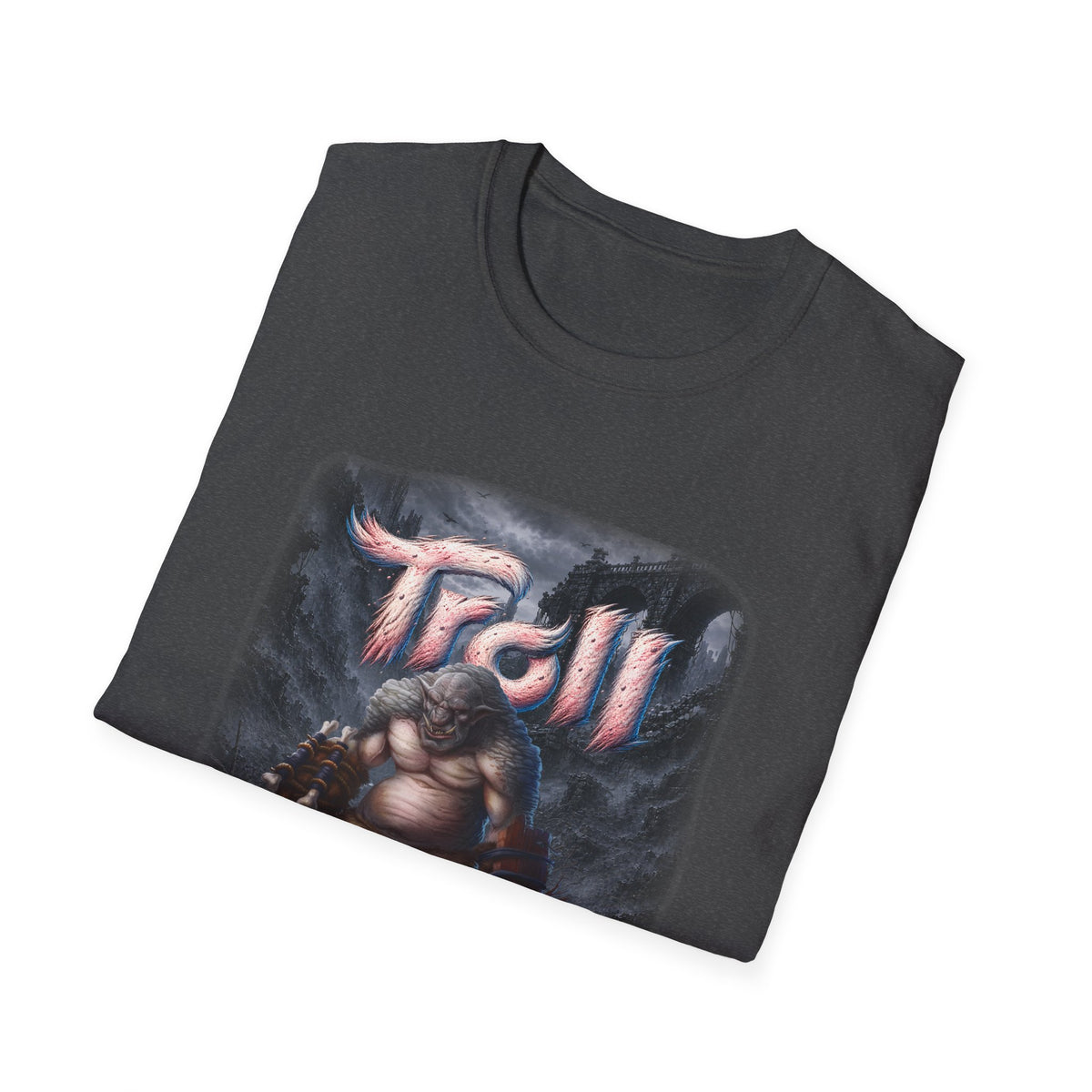 T-Shirt — 'Troll' Fantasy Creature Graphic Tee (Front & Back Definition)