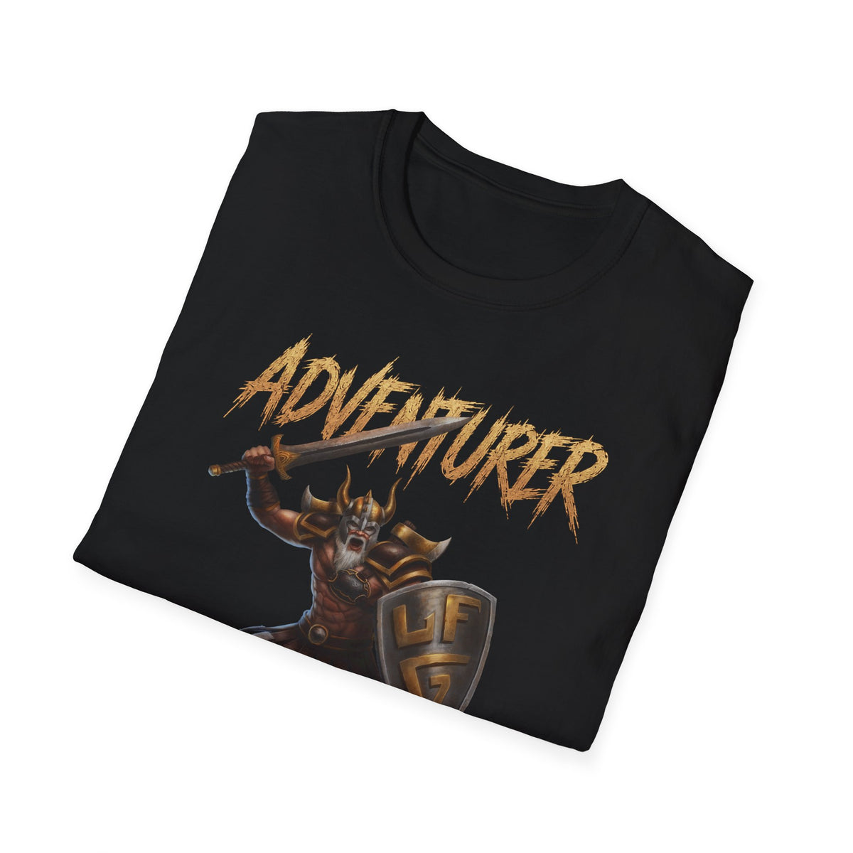Adventurer RPG Warrior T-Shirt — Fantasy Gamer Tee with 'Adventurer' Artwork