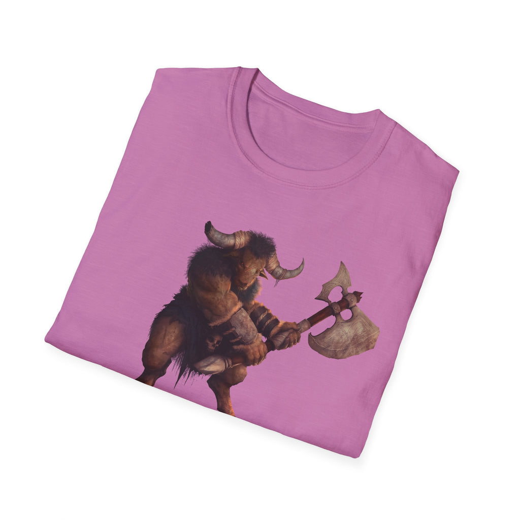 Minotaur Battle T-Shirt — Fantasy Warrior Axe Graphic Tee