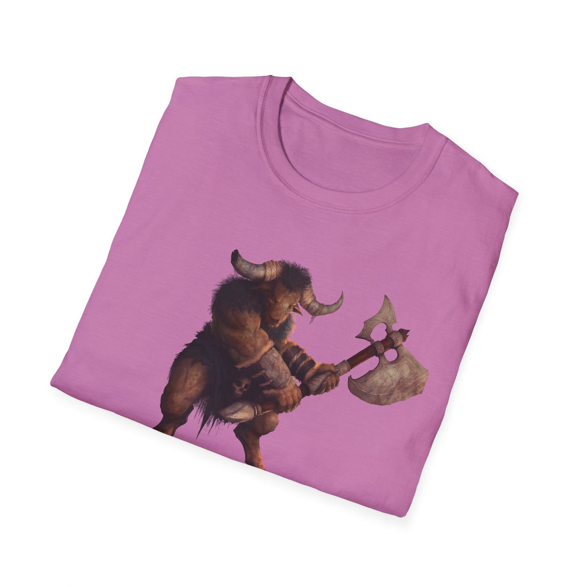 Minotaur Battle T-Shirt — Fantasy Warrior Axe Graphic Tee