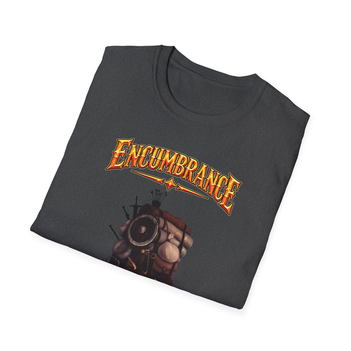 Encumbrance T-Shirt — RPG-Inspired "Encumbrance (noun) — Punishment for successful shopping" Graphic Tee