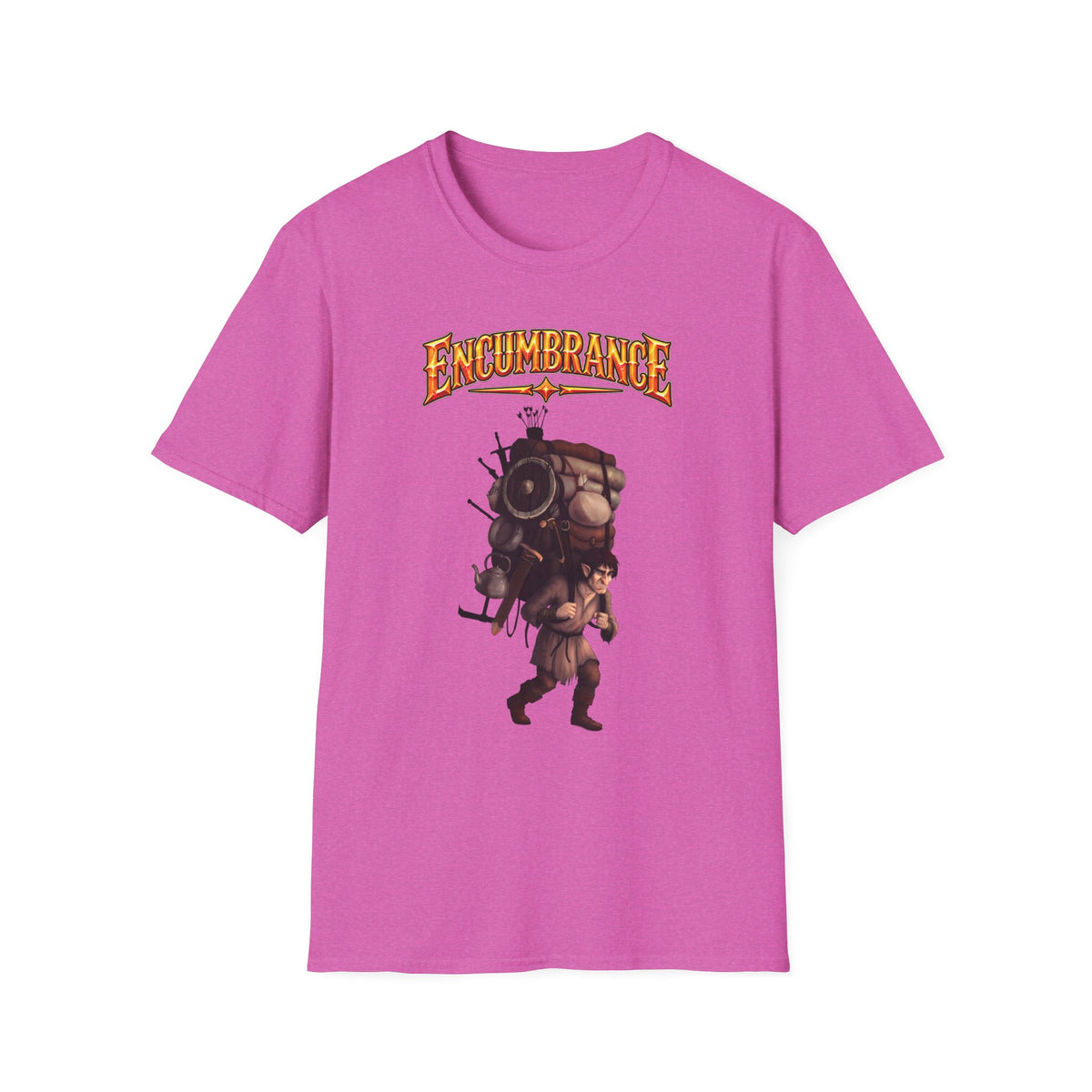 Encumbrance T-Shirt — RPG-Inspired "Encumbrance (noun) — Punishment for successful shopping" Graphic Tee